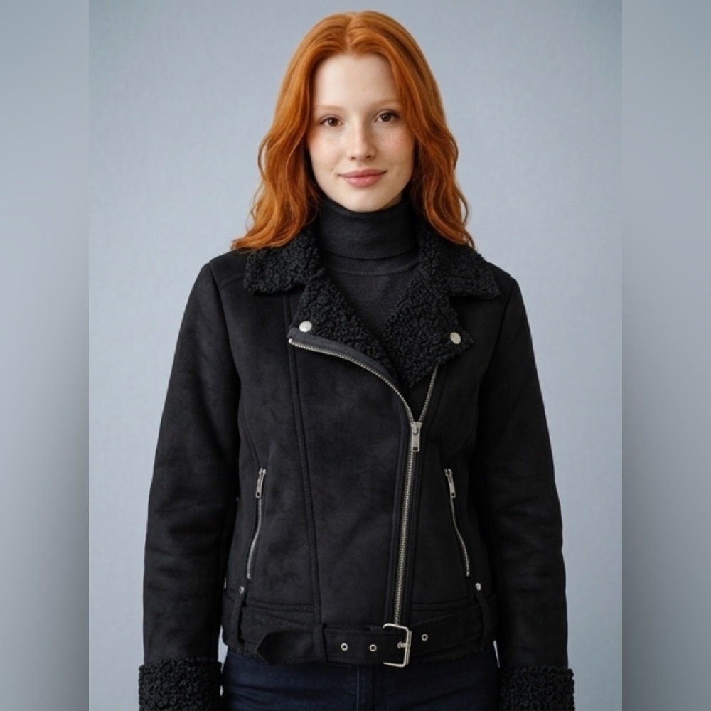 🆕 Maralyn & Me Faux Shearing Jacket Black XL